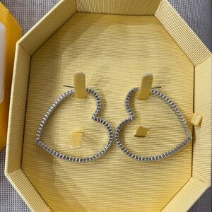 Swarovski large heart hoops